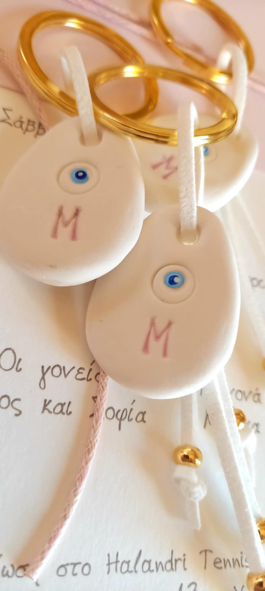 Μαρτυρικό βάπτισης μπρελόκ με υφή πορσελάνης