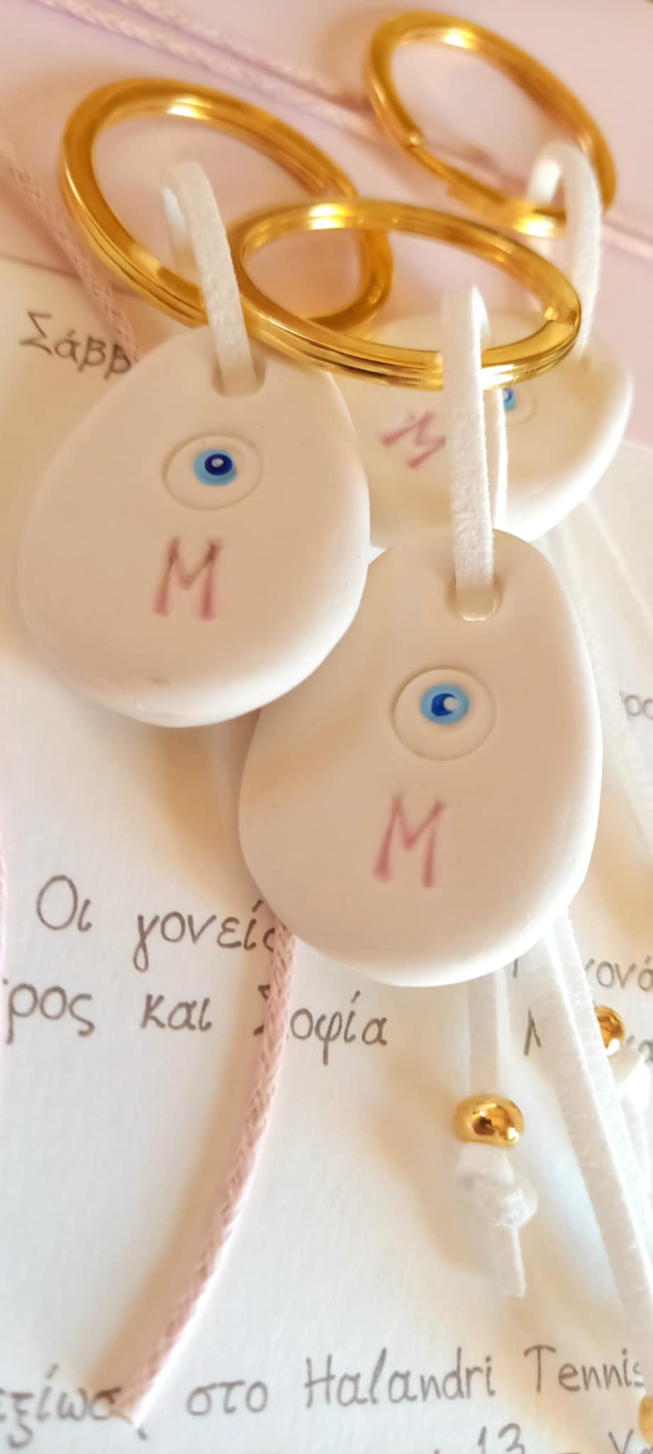 Μαρτυρικό βάπτισης μπρελόκ με υφή πορσελάνης