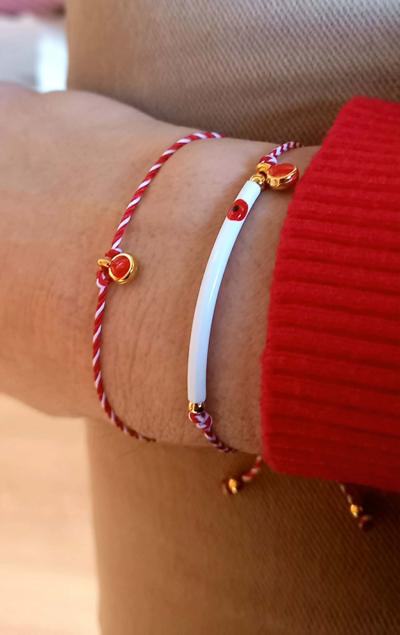 Βραχιόλι μαρτάκι με μπάρα και επιχρυσωμένο στοιχείο