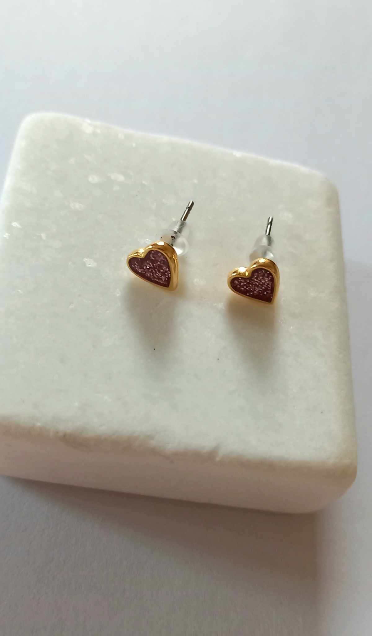 Σκουλαρίκια καρδούλες σε ροζ χρώμα