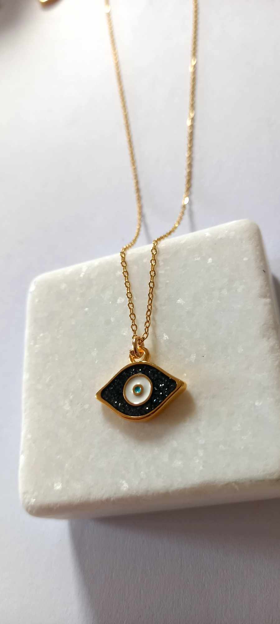 Κολιέ με αλυσίδα και μάτι με σμάλτο