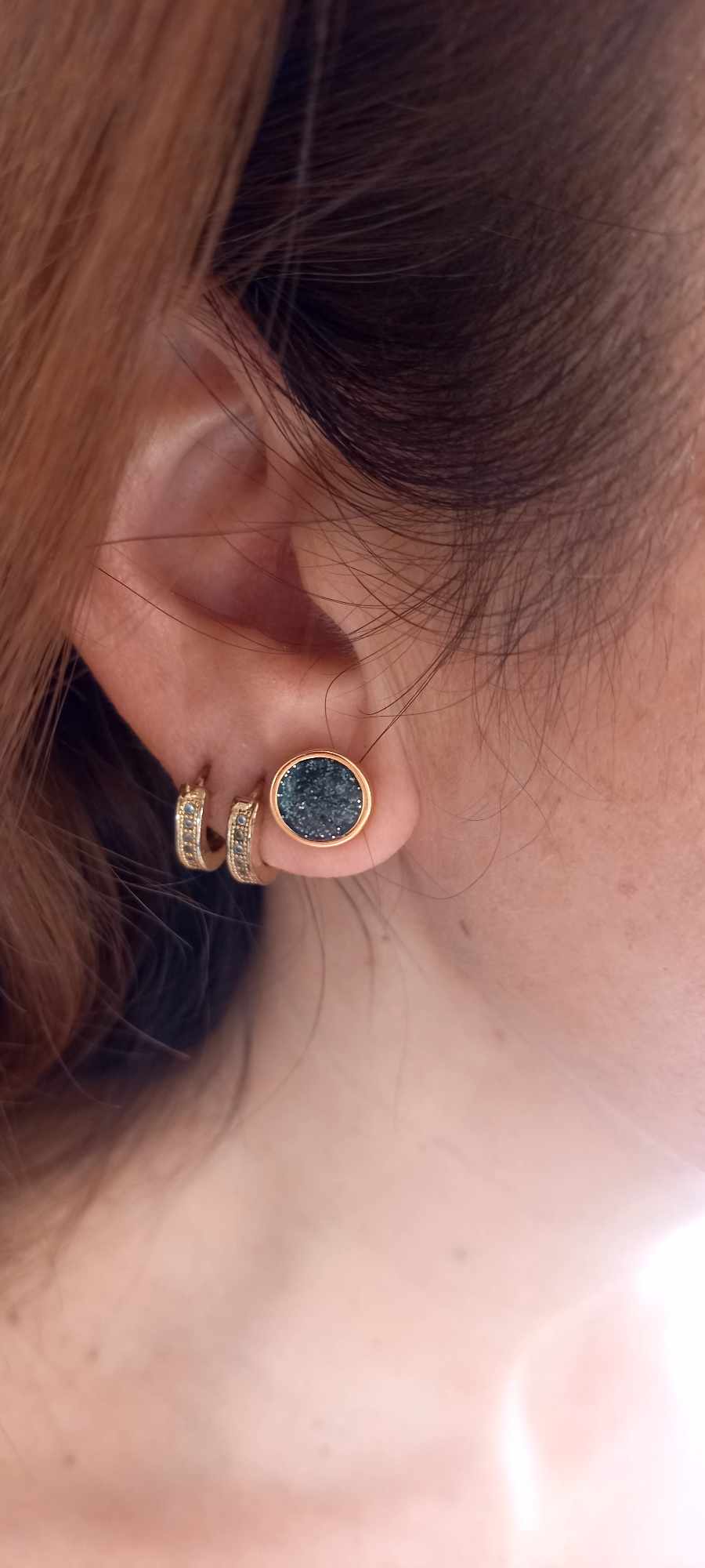 Σκουλαρίκια με σμάλτο glitter