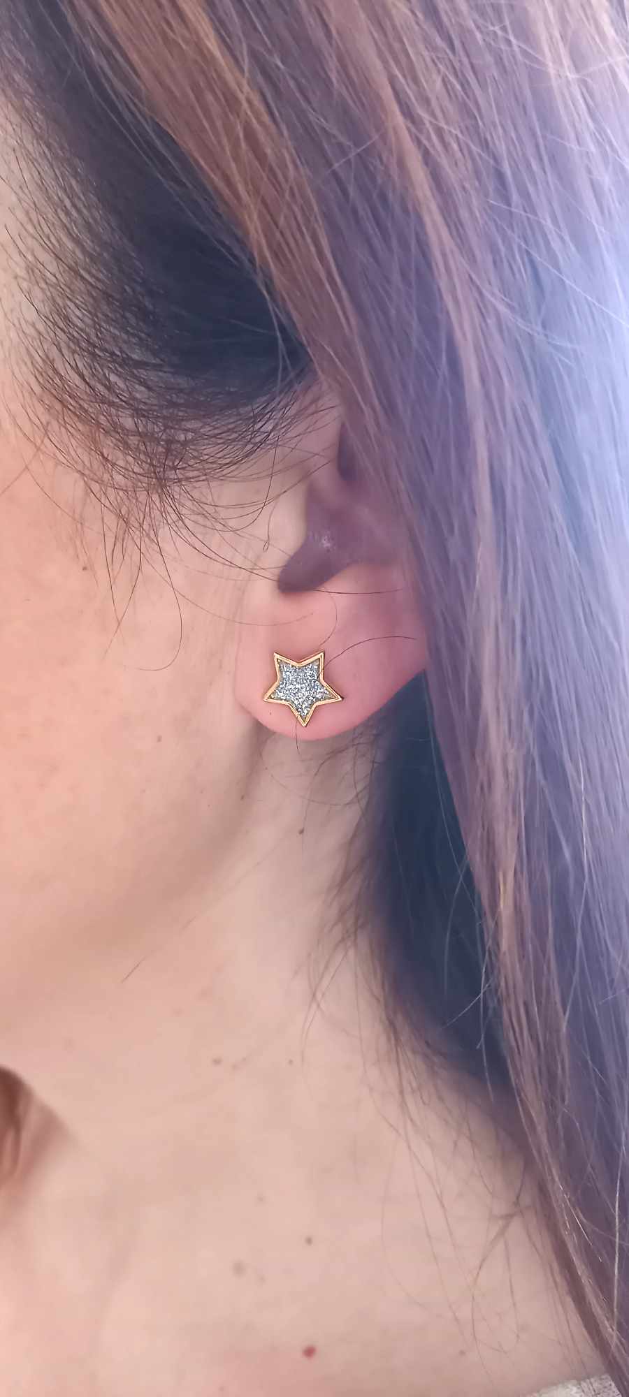 Σκουλαρίκια αστεράκια με glitter