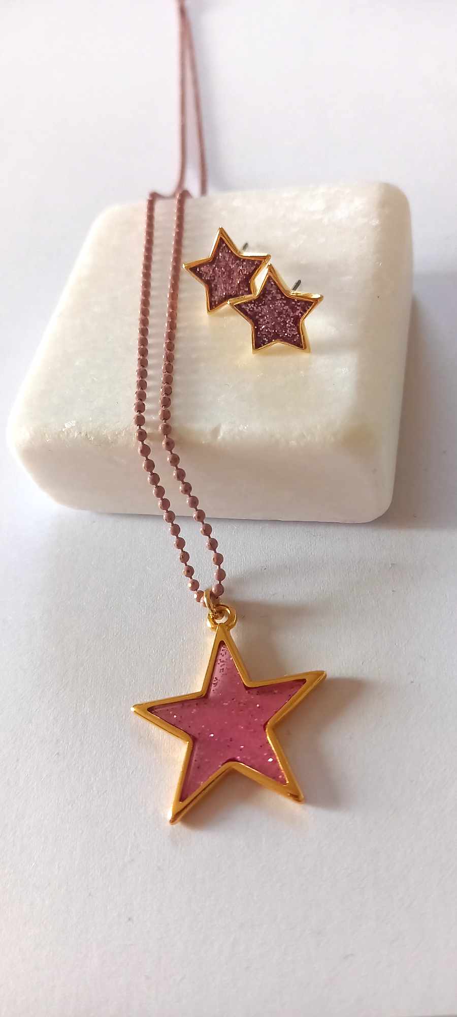 Σκουλαρίκια αστεράκια με glitter