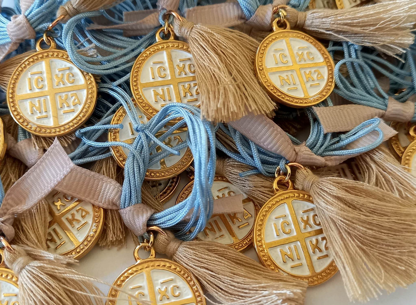 Χειροποίητο μαρτυρικό βάπτισης για το λαιμό με κωνσταντινάτο