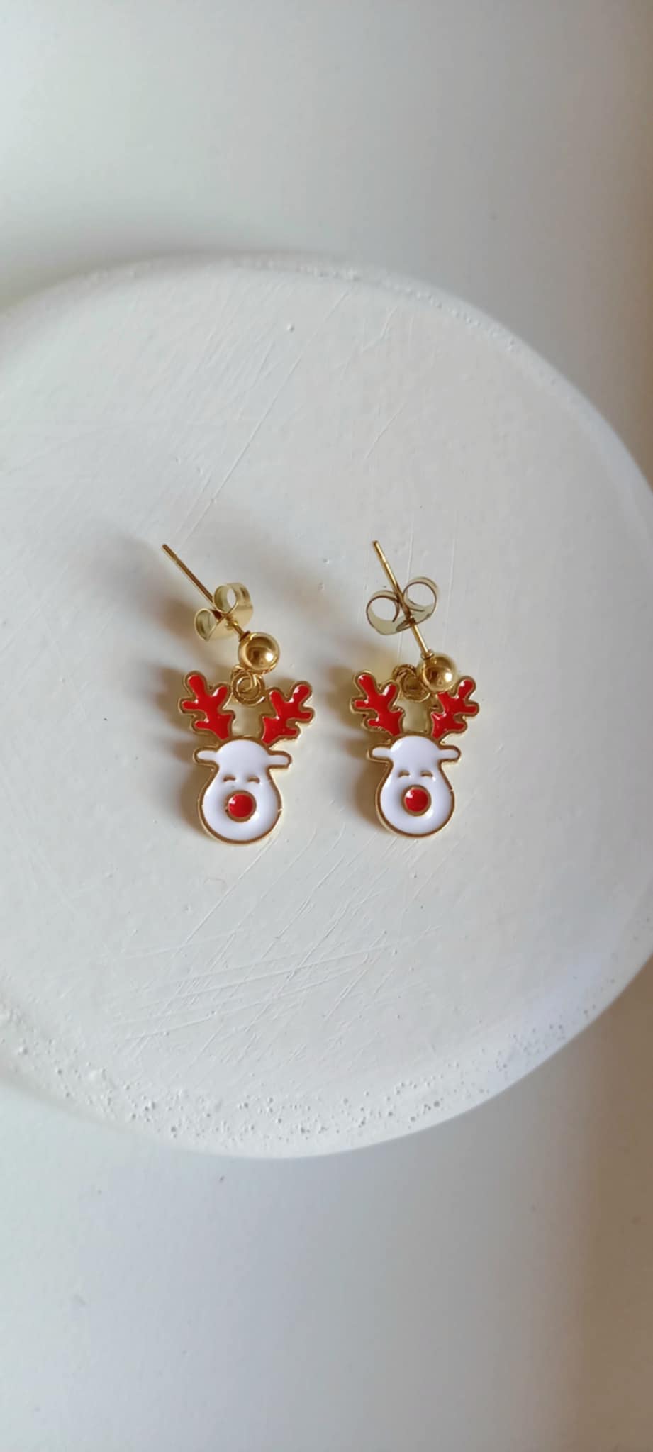 Ατσάλινα σκουλαρίκια με μοτίφ τάρανδο