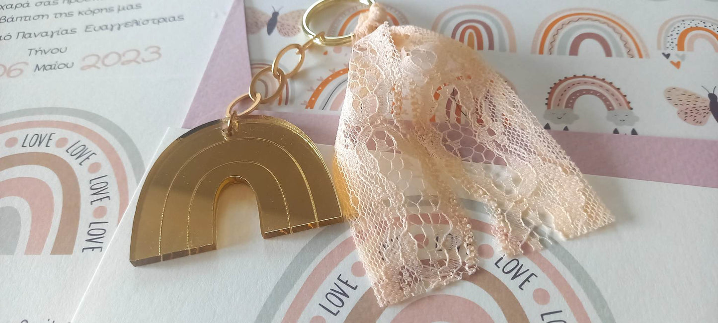 Προσκλητήριο βάπτισης με ουράνιο τόξο