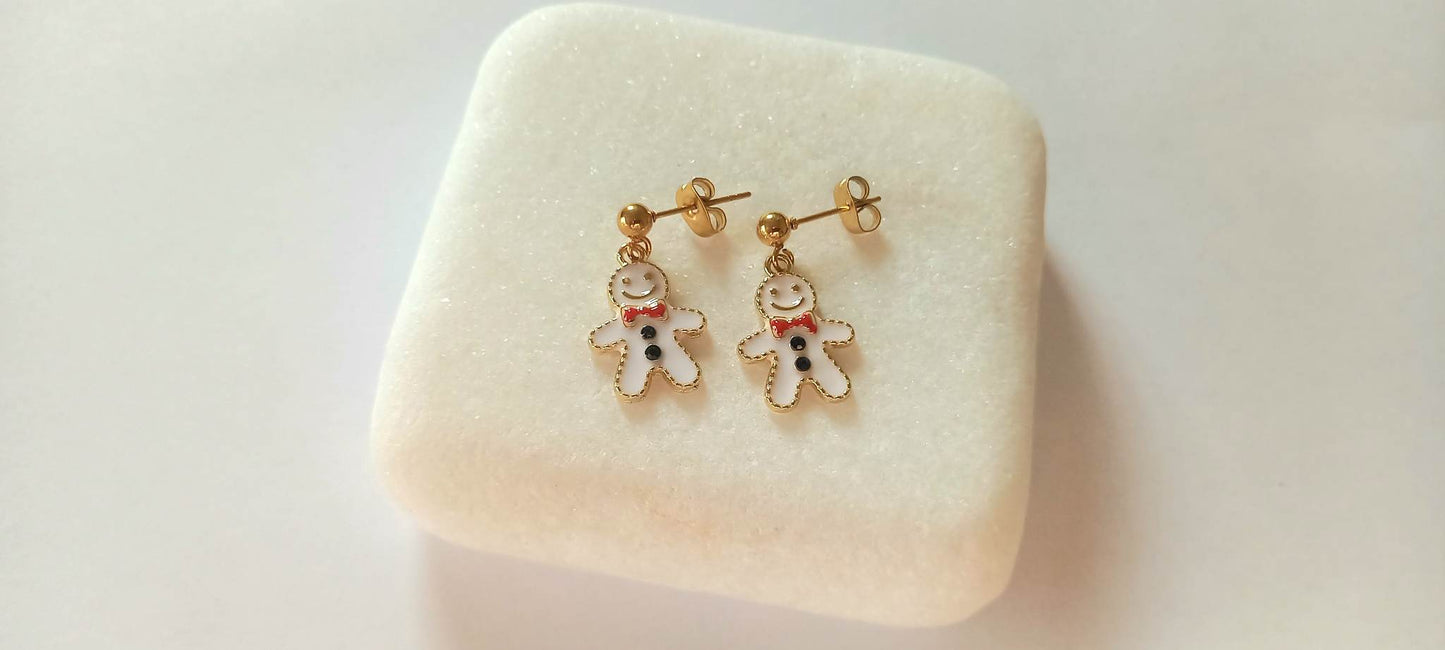 Σκουλαρίκια από ατσάλι με μοτίφ gingerbread