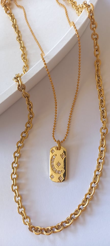 Αλυσίδα για το λαιμό από ατσάλι με ιδιαίτερο σχέδιο