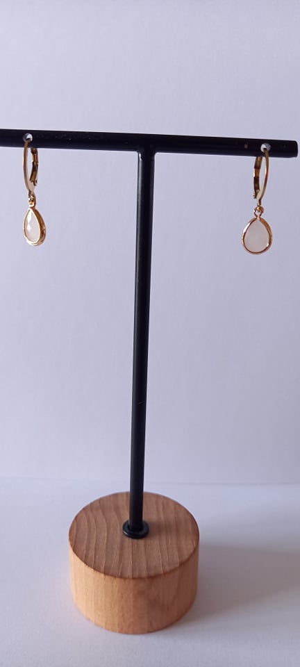 Ατσάλινα σκουλαρίκια με μοτίφ πέτρα