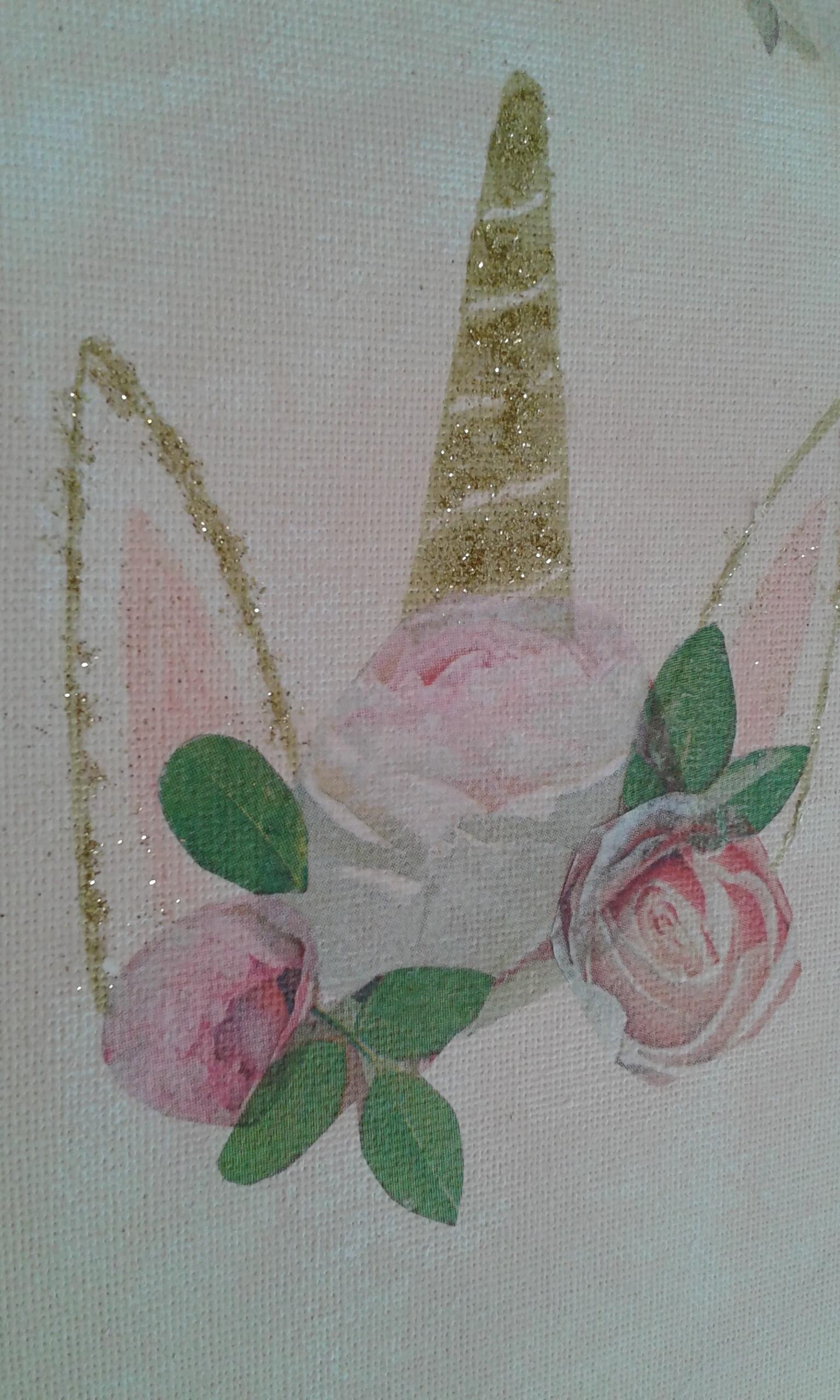 Χειροποίητος καμβάς με μονόκερο