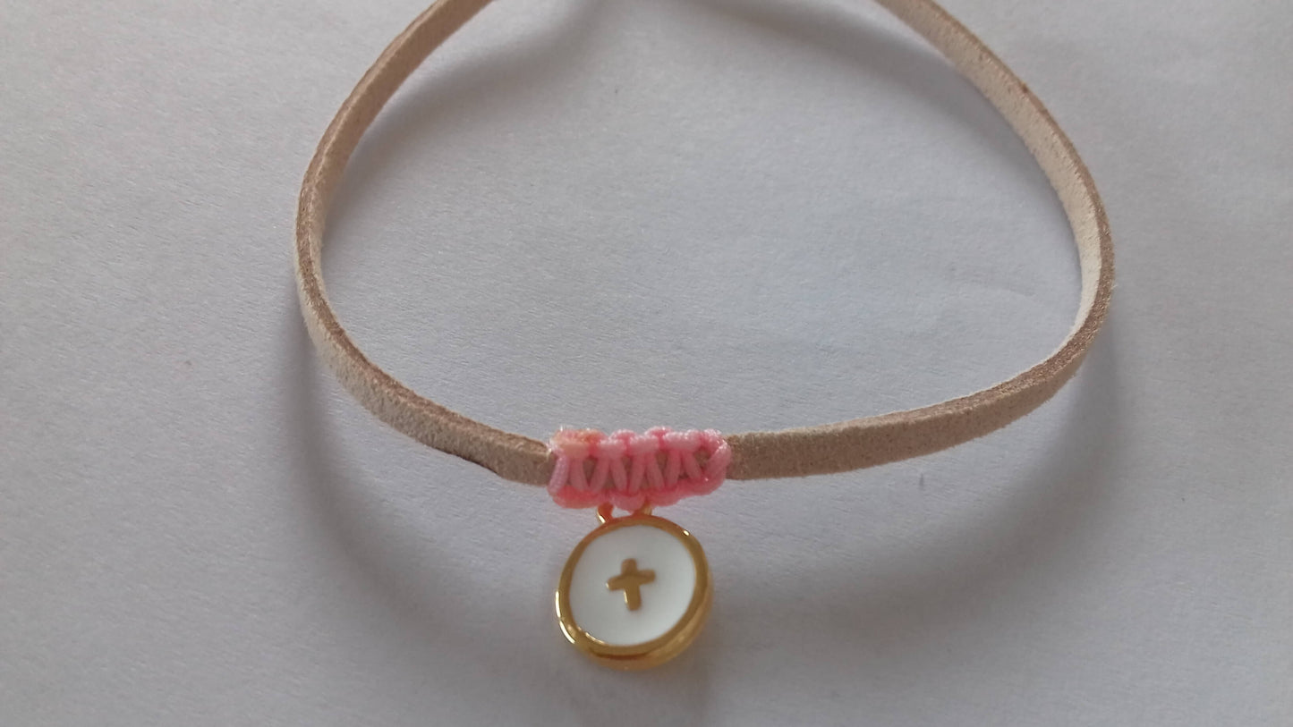 Μαρτυρικό βάπτισης με καστόρι και σταυρό με σμάλτο