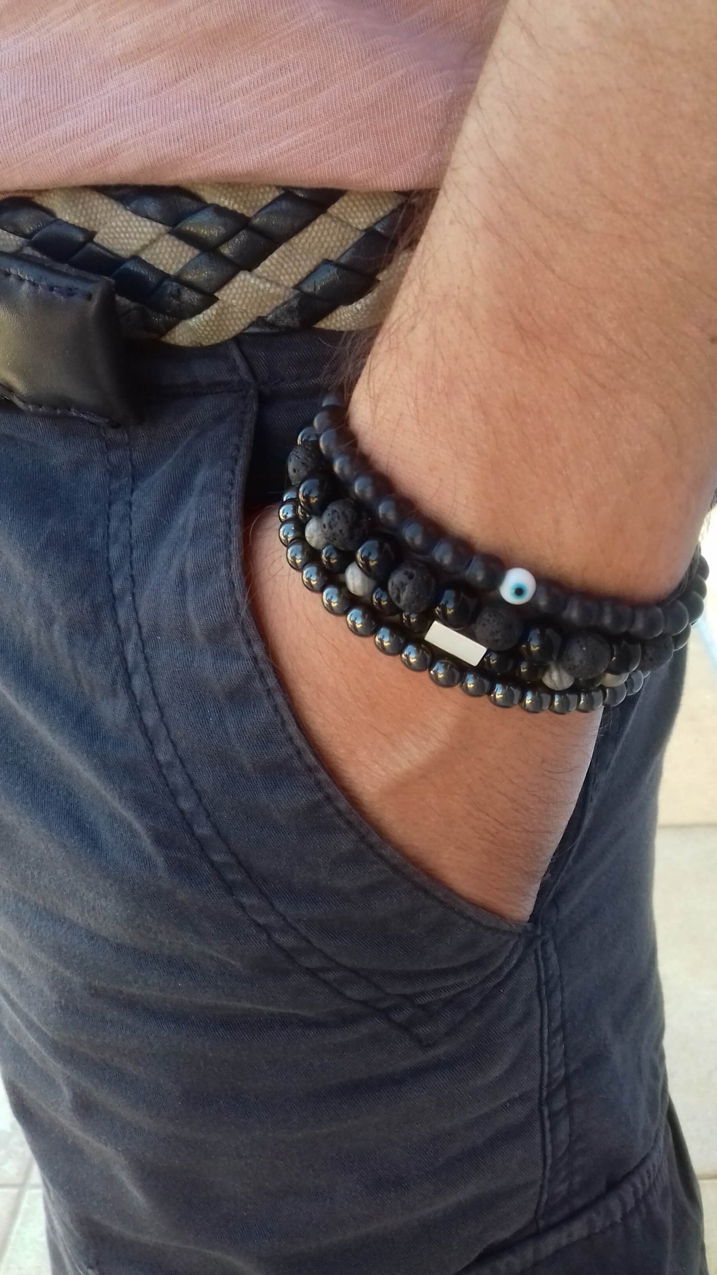 Βραχιόλι με πέτρα και μάτι