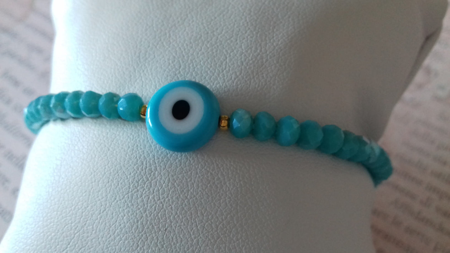 Βραχιολάκι με κρυσταλλάκια και μάτι