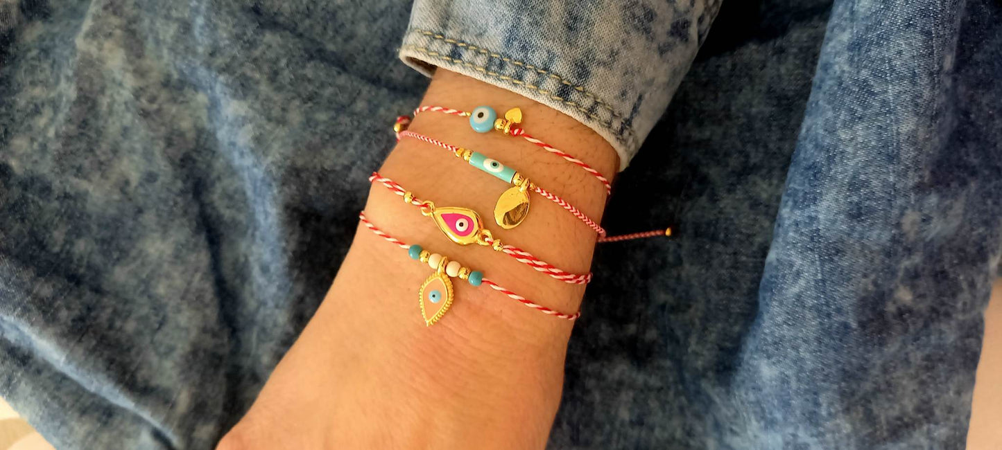 Χειροποίητο μαρτάκι με καρδούλα και μάτι