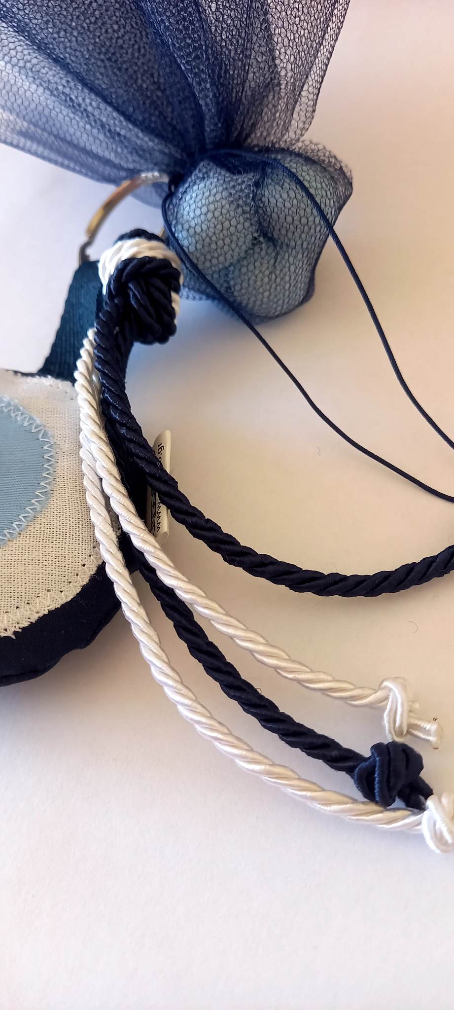 Χειροποίητη μπομπονιέρα βάπτισης μπρελόκ με μάτι από ύφασμα