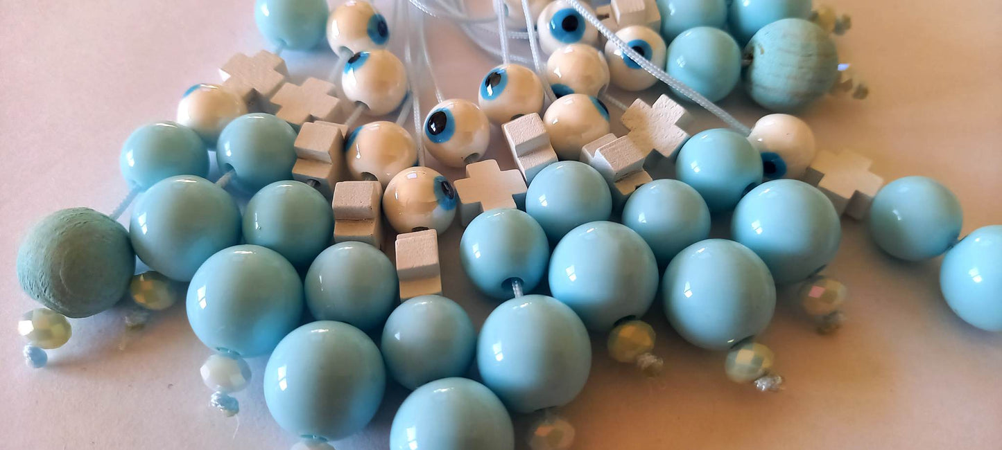 Μαρτυρικό βάπτισης μπεγλέρι με σταυρό και κεραμικό μάτι