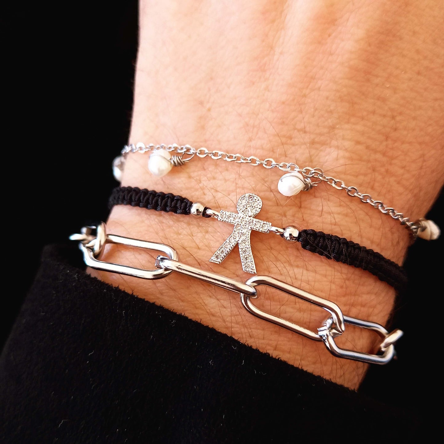 Βραχιόλι αλυσίδα από ατσάλι με μεγάλους κρίκους