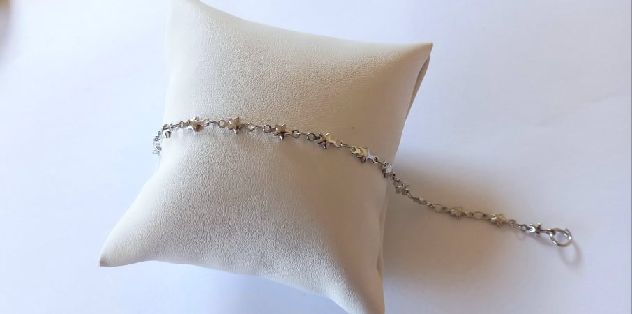 Κολιέ - αλυσίδα με αστεράκια από ατσάλι