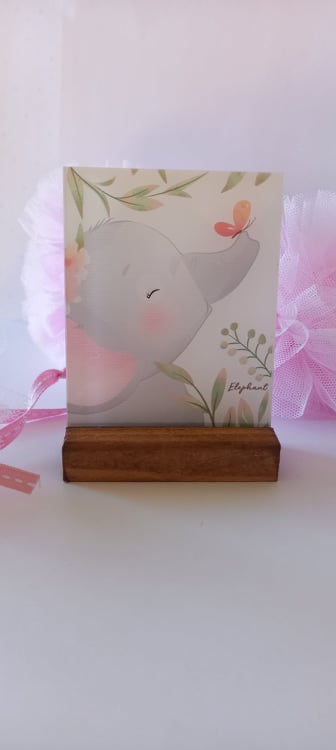Μπομπονιέρα βάπτισης διακοσμητικό από plexi glass με ελεφαντάκι
