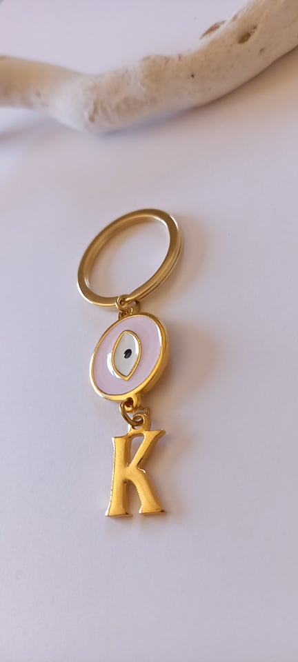 Μαρτυρικό βάπτισης μπρελόκ με μάτι και μονόγραμμα