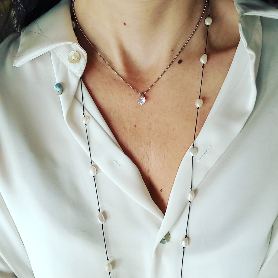 Χειροποίητο κολιέ με μαργαριτάρια καλλιέργειας