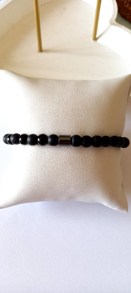 Χειροποίητο βραχιόλι με πέτρες αχάτη και ημιπολύτιμες πέτρες