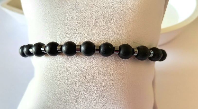 Χειροποίητο βραχιόλι με αχάτη και ημιπολύτιμες πέτρες