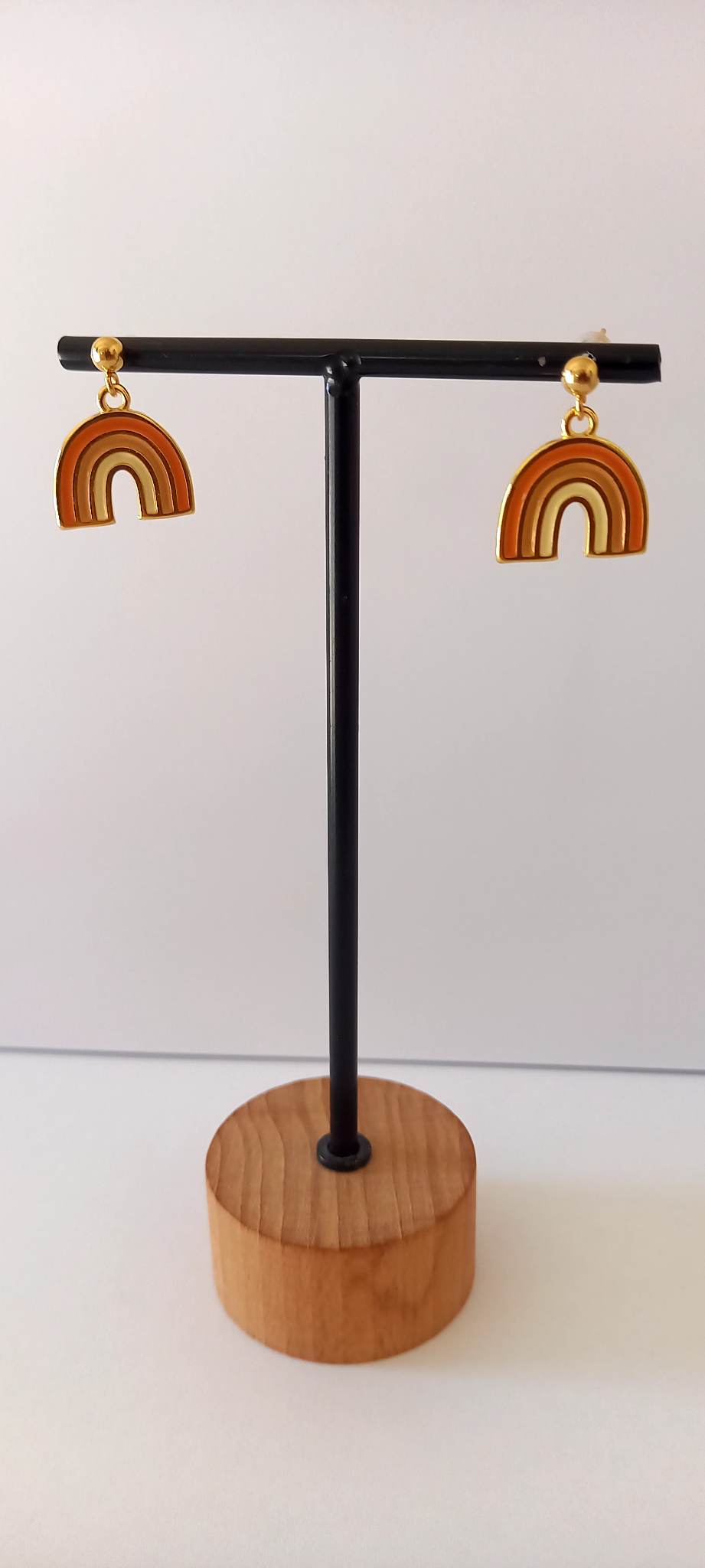 Σκουλαρίκια ουράνιο τόξο με σμάλτο