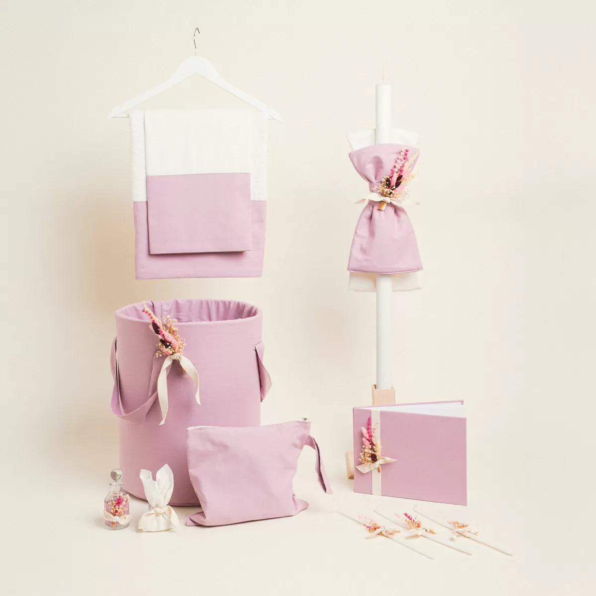 Σετ βάπτισης με αποξηραμένα λουλουδάκια