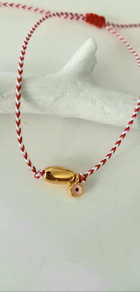 Βραχιόλι μαρτάκι με επιχρυσωμένα στοιχεία