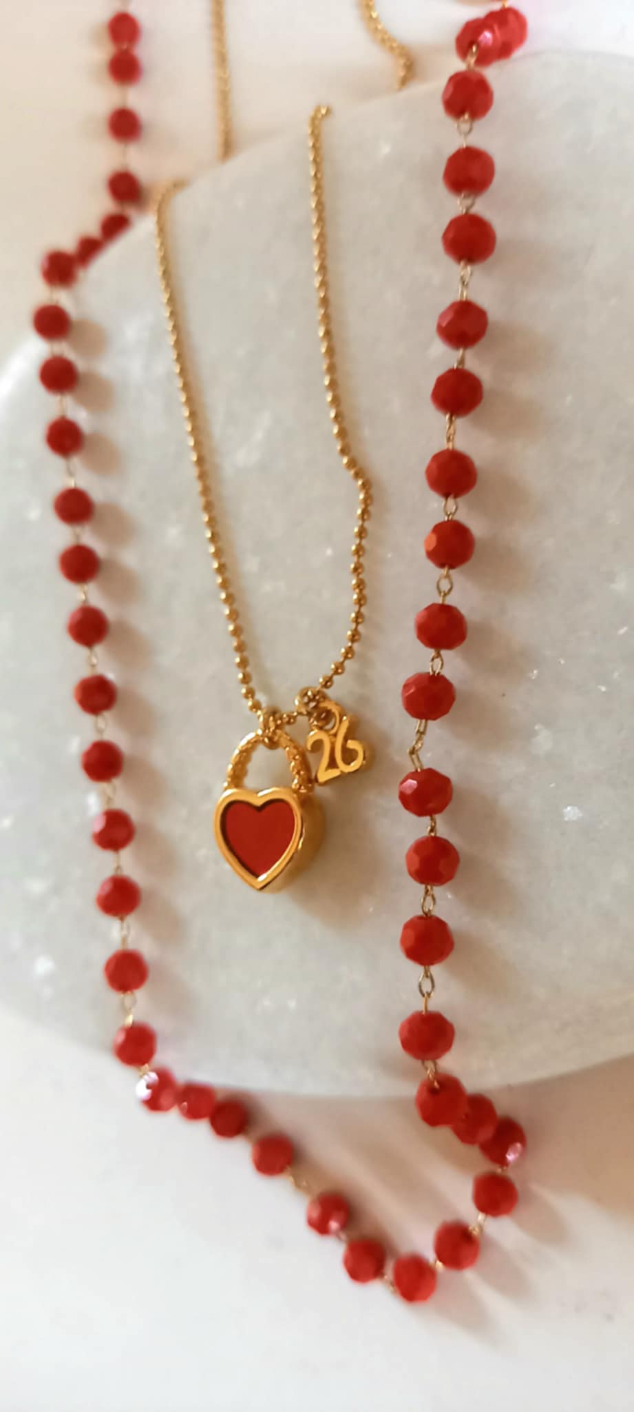 Κολιέ - γούρι 2026 με μοτίφ καρδιά