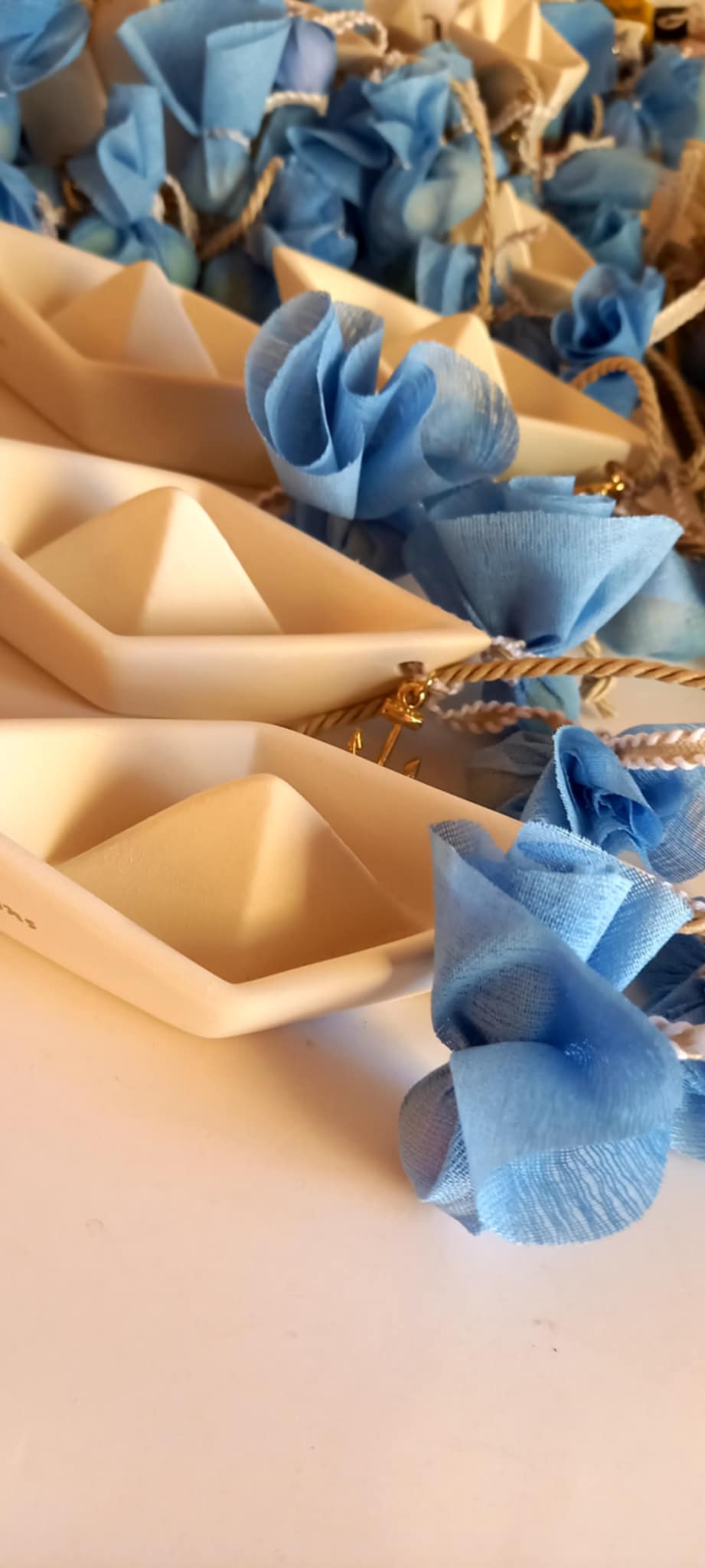 Μπομπονιέρα βάπτισης καραβάκι με άγκυρα και όνομα