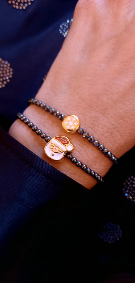 Βραχιόλι με αιματίτες και μοτίφ Αγιο Βασίλη