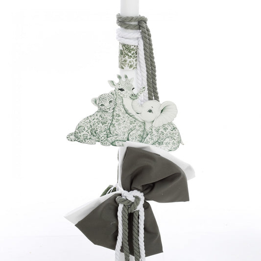 Premium σετ βάπτισης με ξύλινο αυτοκίνητο toile de jouy