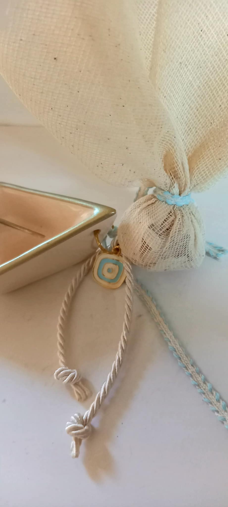 Μπομπονιέρα βάπτισης καραβάκι με μάτι