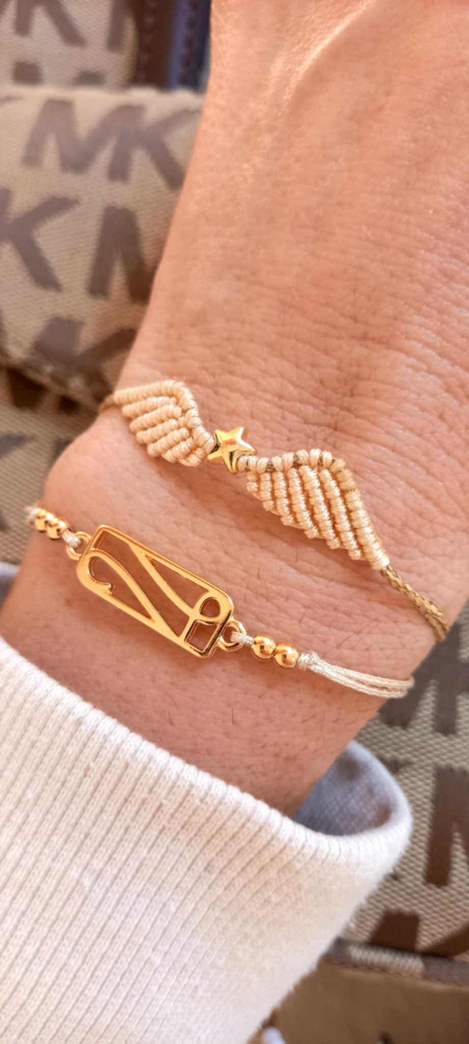 Βραχιόλι με φτερά αγγέλου και αστέρι