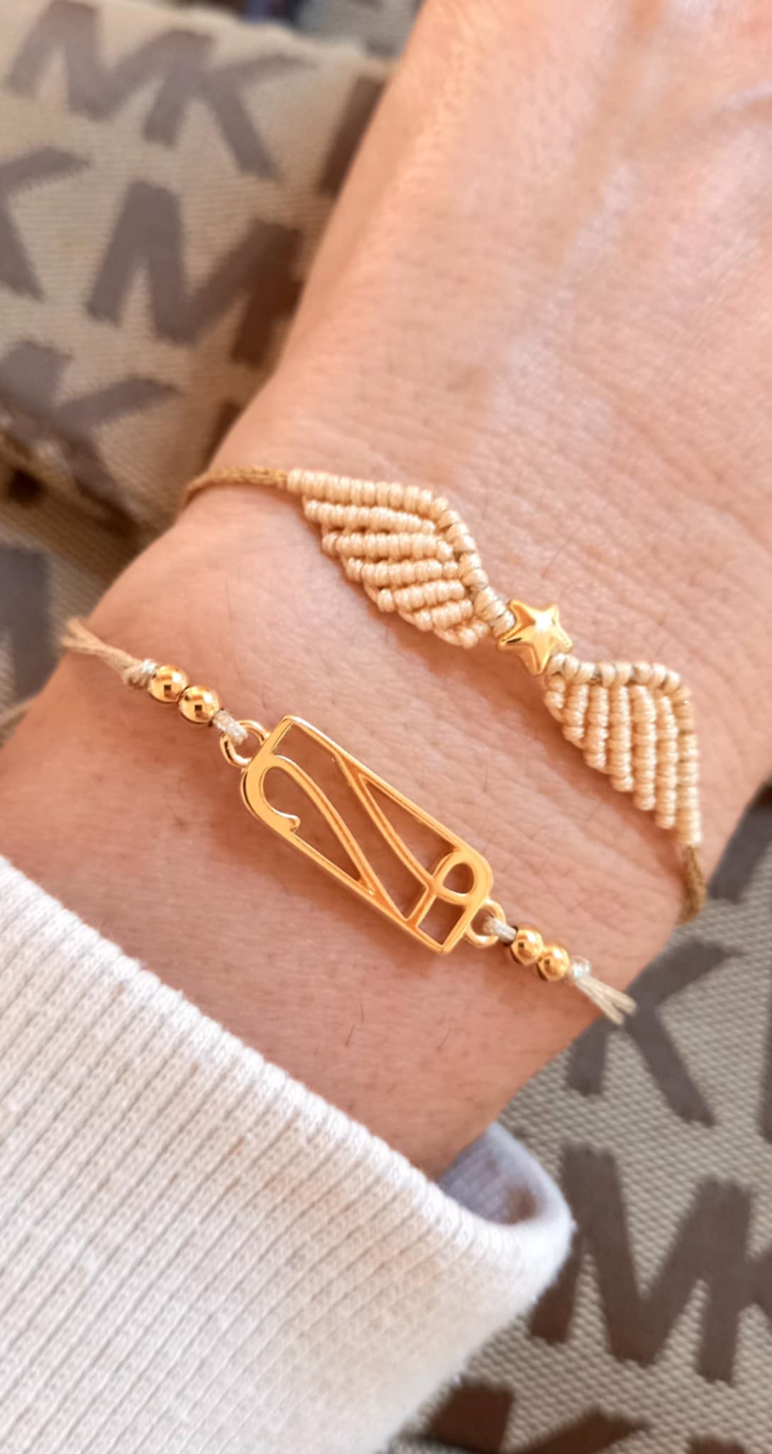 Βραχιόλι με φτερά αγγέλου και αστέρι