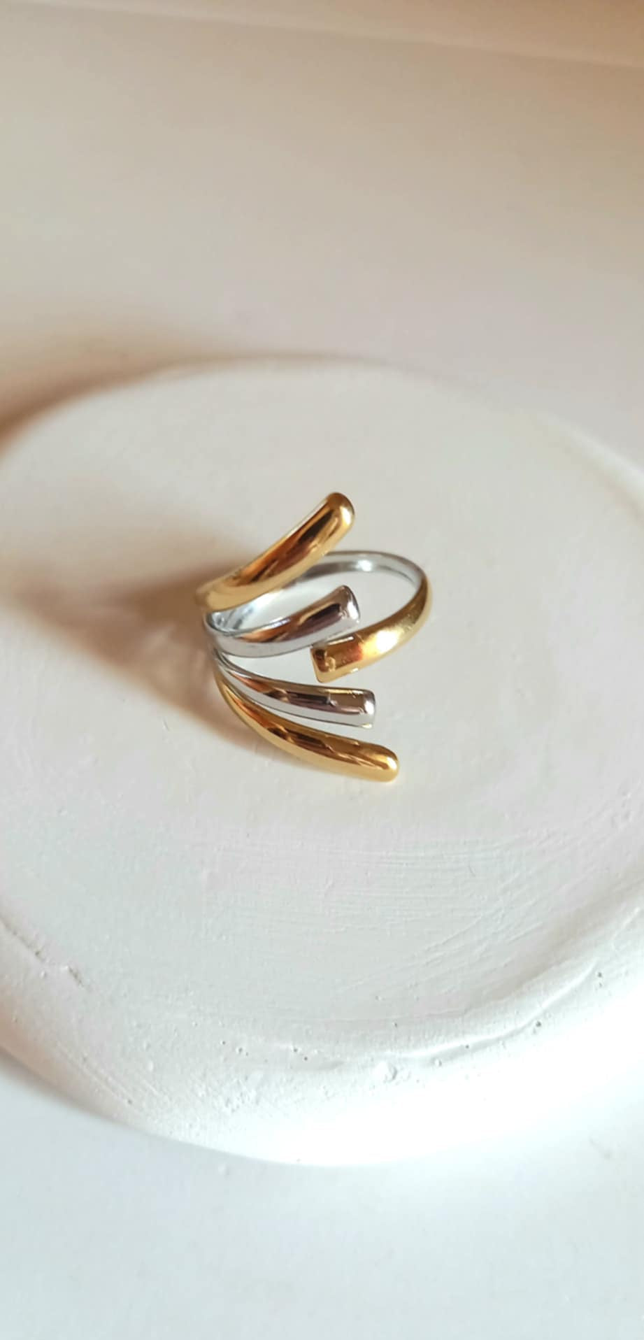 Ατσάλινο δαχτυλίδι με διχρωμία