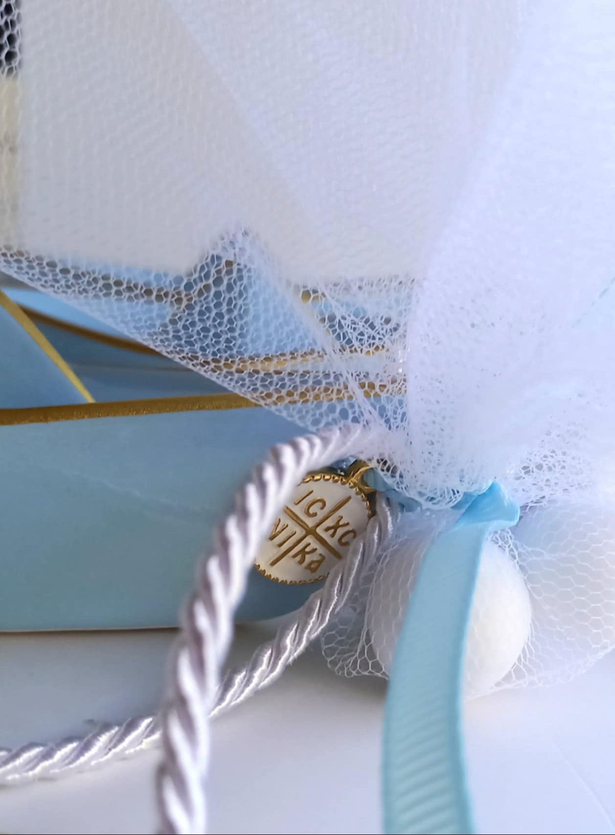 Μπομπονιέρα βάπτισης κεραμικό καράβι με κωνσταντινάτο και όνομα