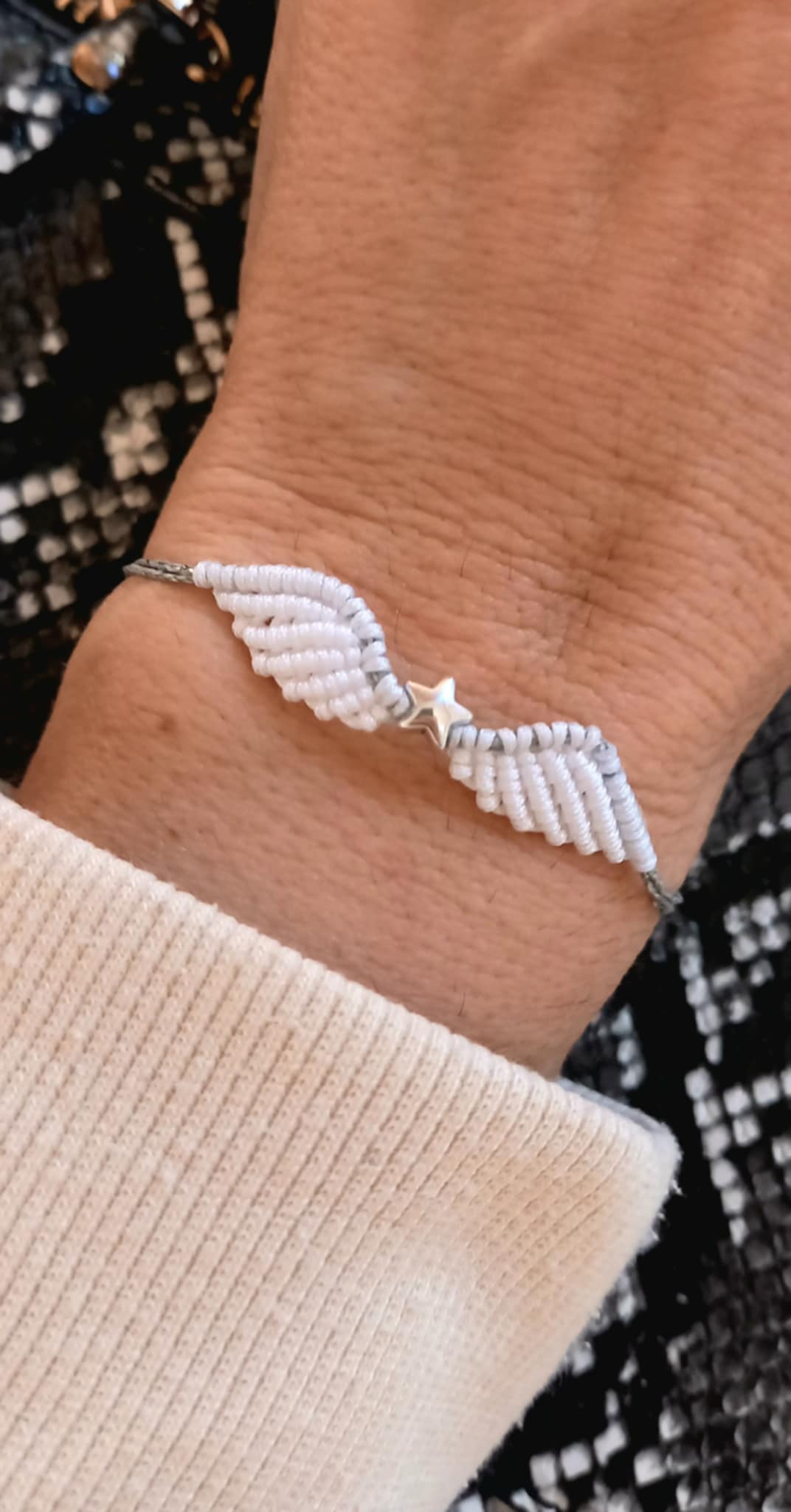 Βραχιόλι με φτερά αγγέλου και αστέρι