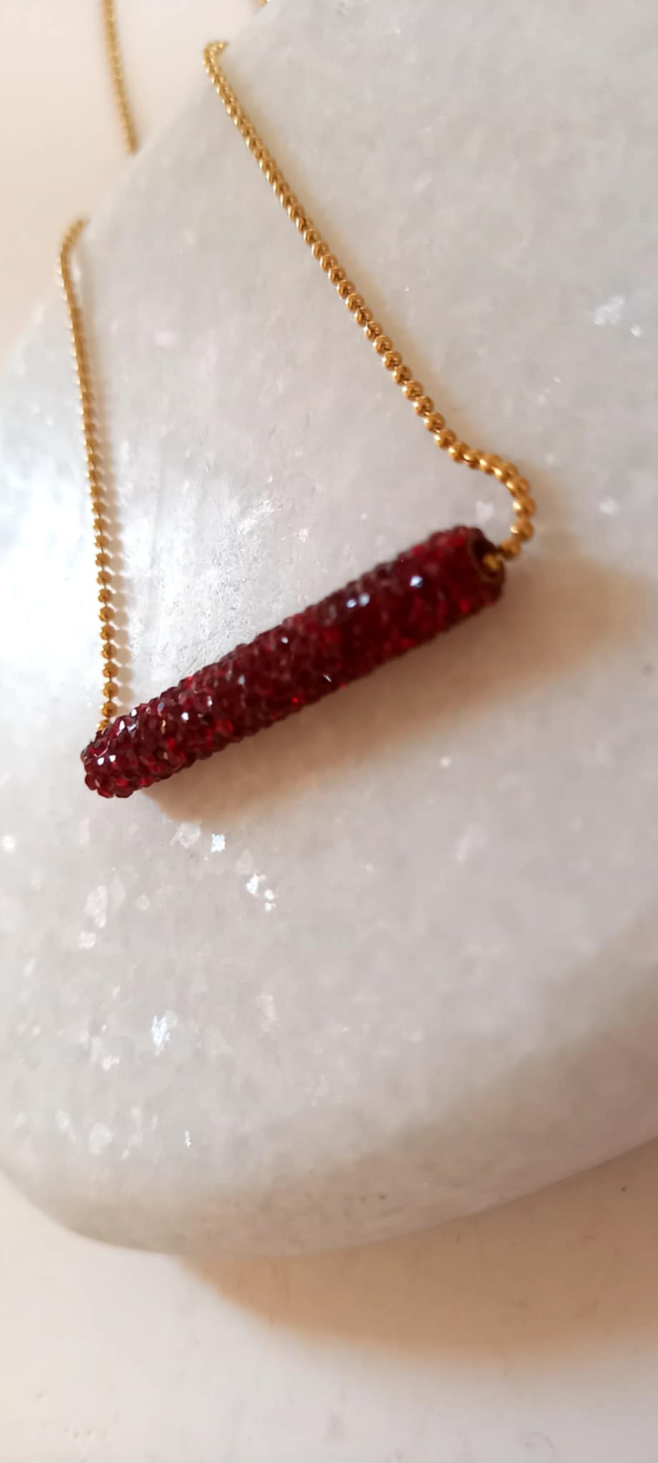 Κολιέ με αλυσίδα και μοτίφ με κρύσταλλα