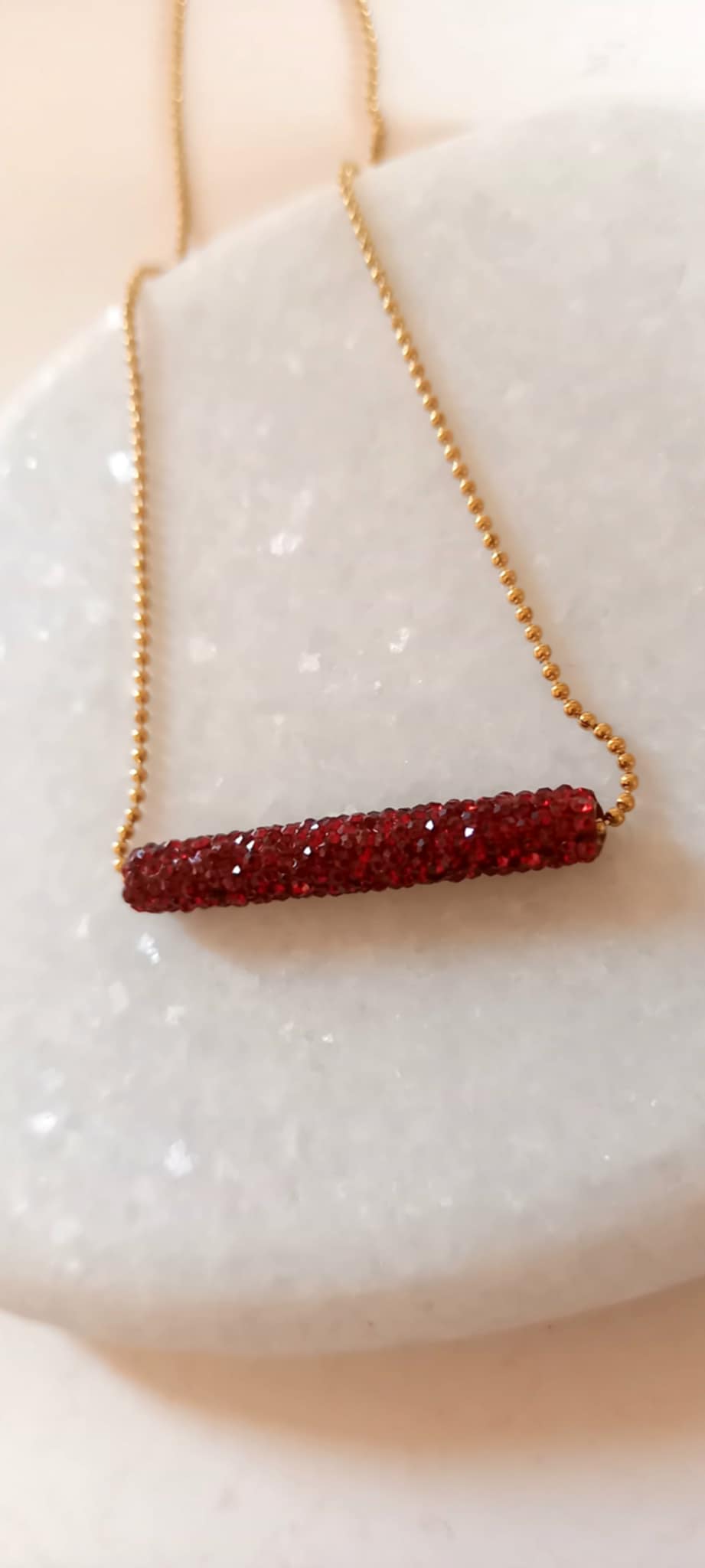 Κολιέ με αλυσίδα και μοτίφ με κρύσταλλα