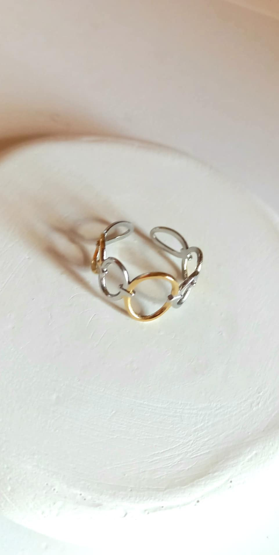 Δαχτυλίδι από ατσάλι σε χρυσό-ασημί