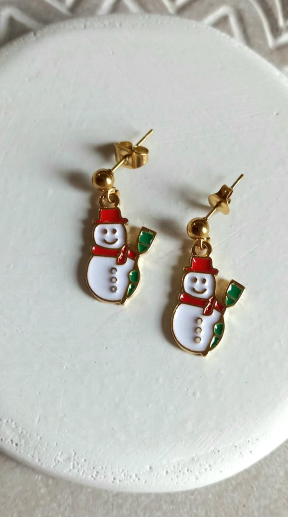 Σκουλαρίκια με μοτίφ χιονάνθρωπο