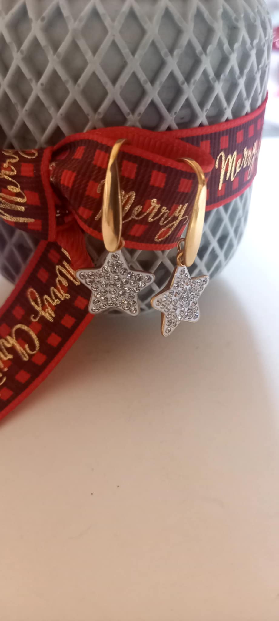 Σκουλαρίκια με μοτίφ αστέρι με κρύσταλλα