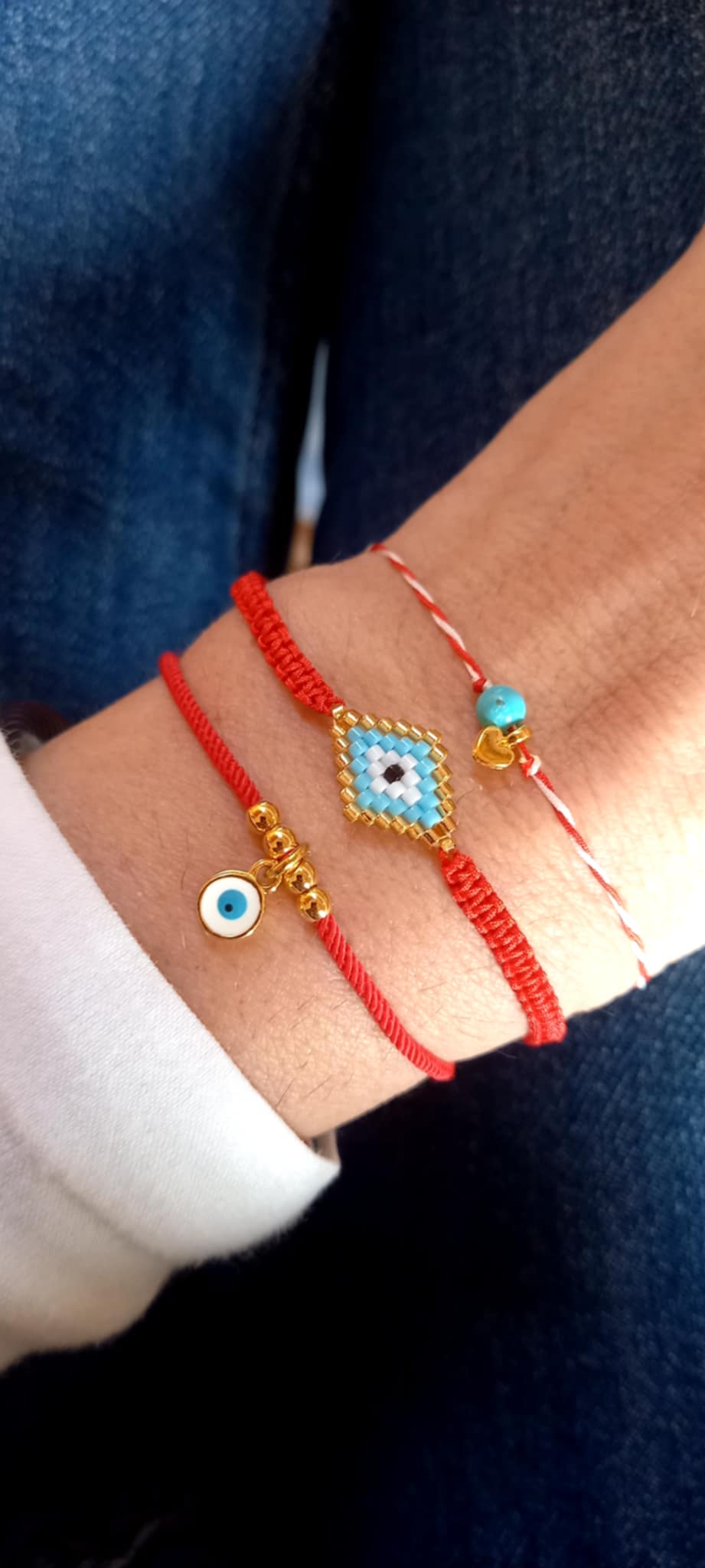 Βραχιόλι μαρτάκι με επιχρυσωμένο μάτι