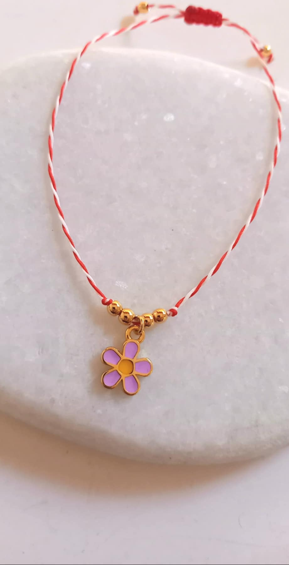 Βραχιόλι μαρτάκι με λουλούδι με σμάλτο