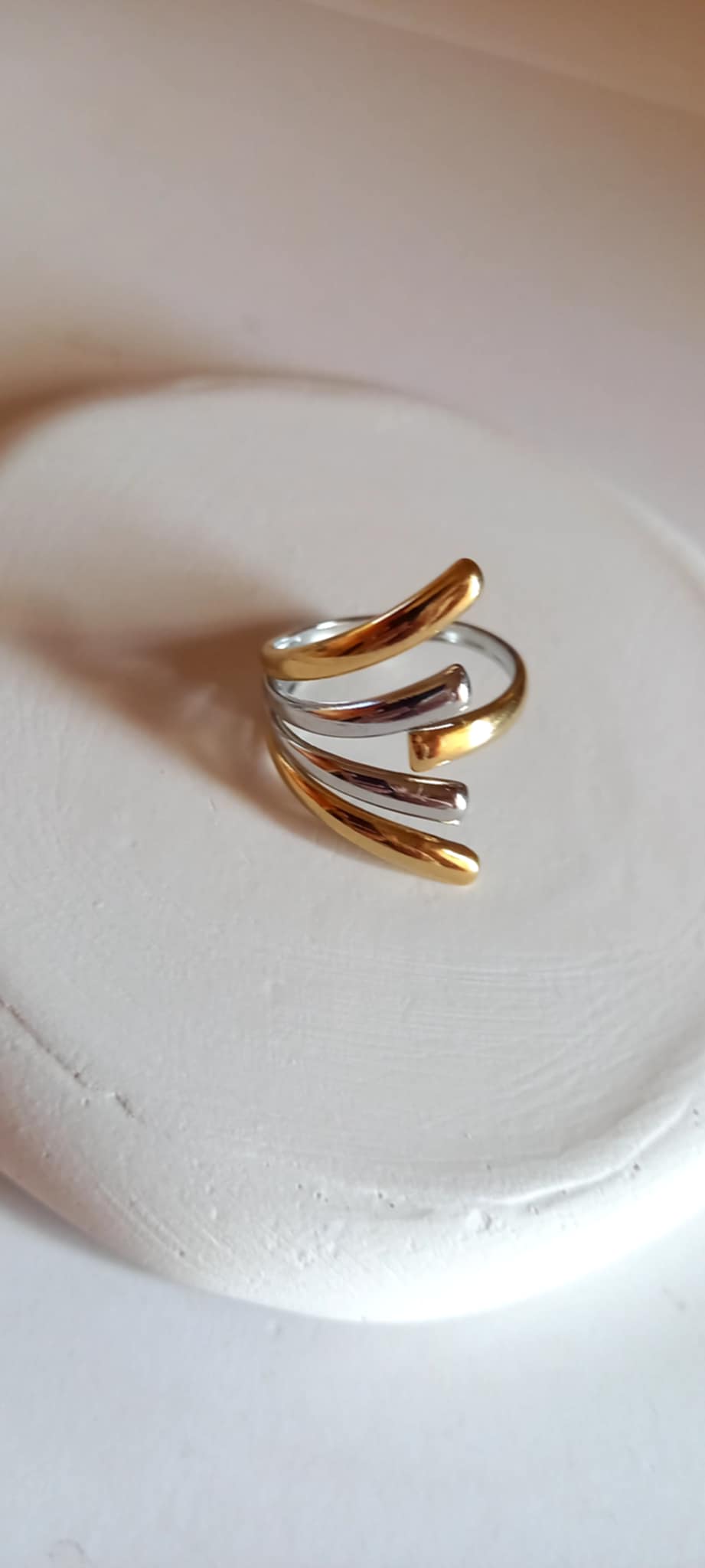 Ατσάλινο δαχτυλίδι με διχρωμία