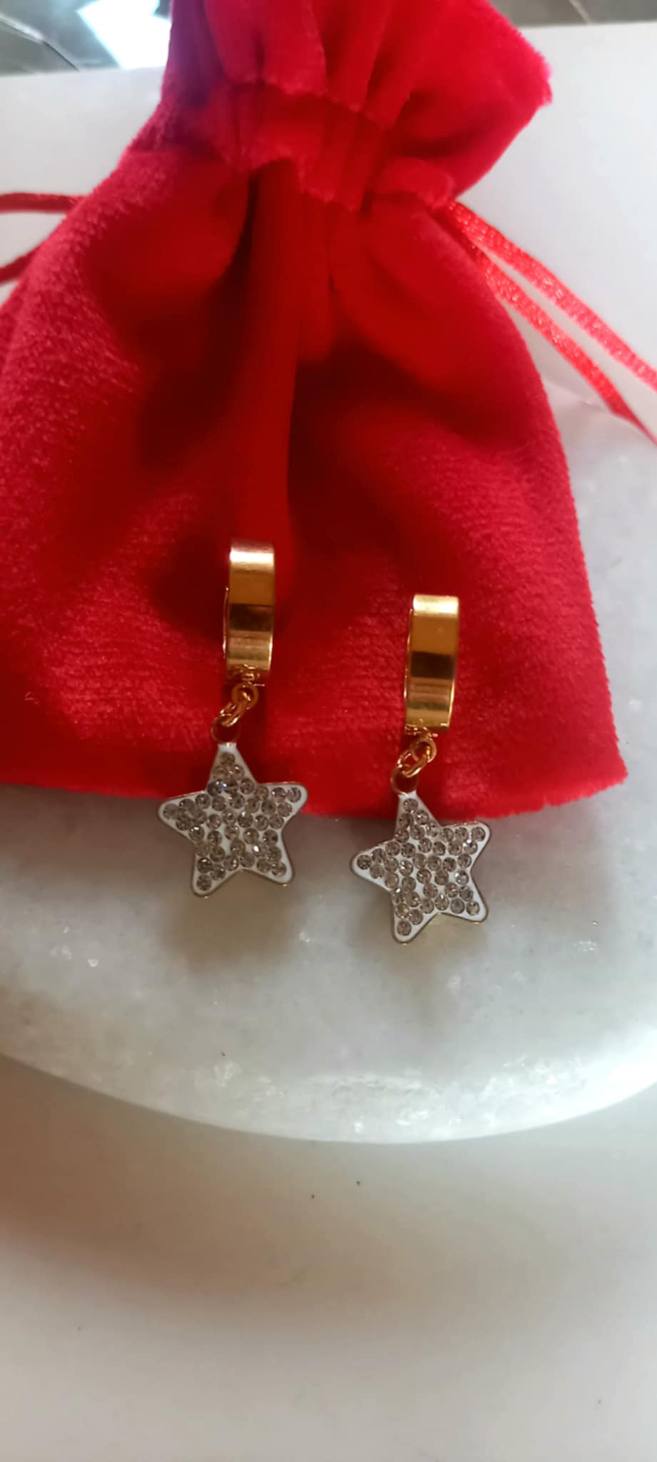 Σκουλαρίκια με μοτίφ αστέρι με κρύσταλλα